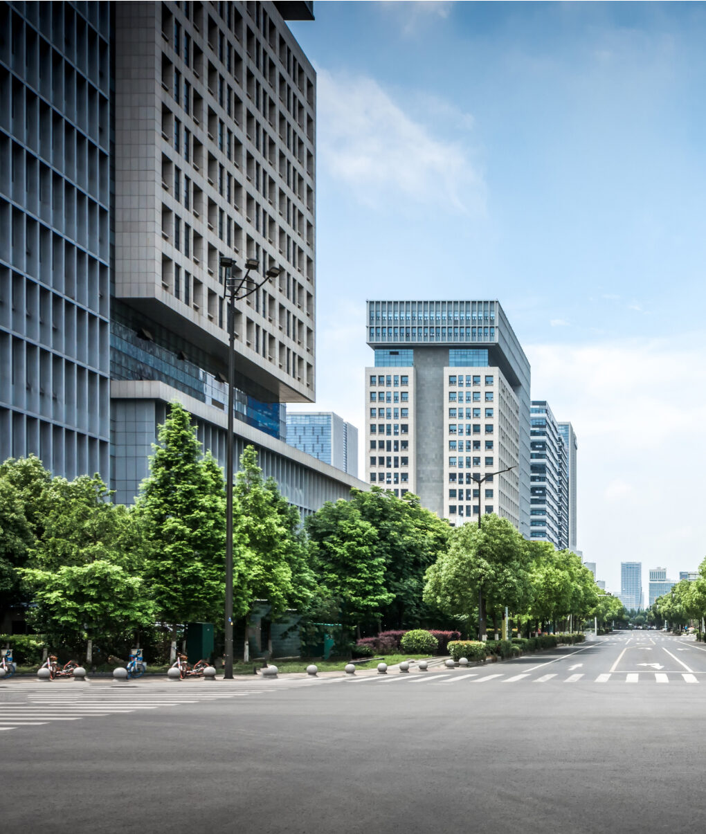 buildings on an intersection in a city